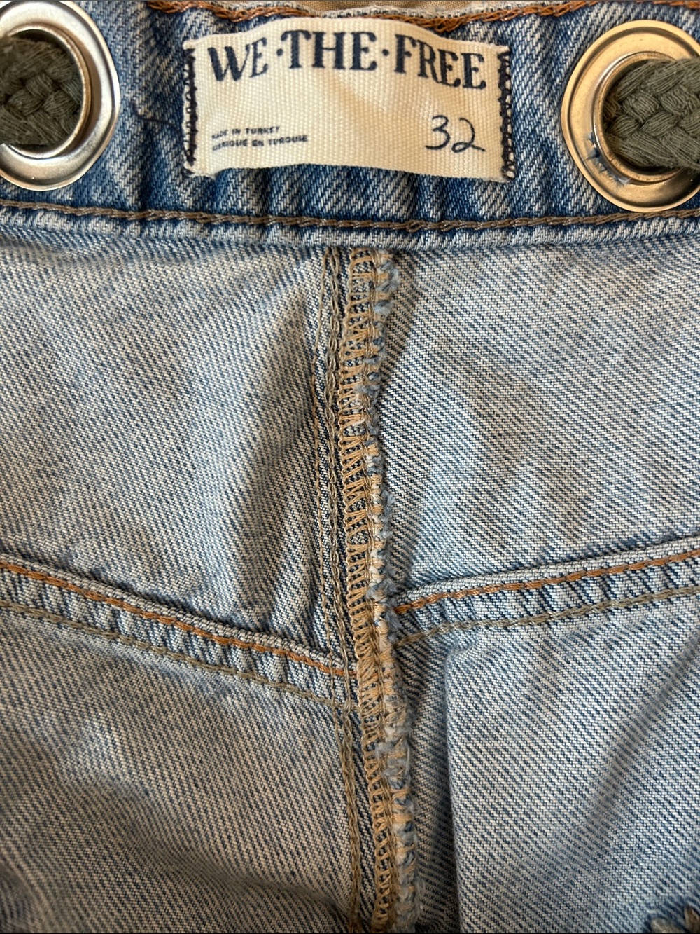 We The Free Moxie Denim Barrel Patchwork Cargo Jeans with Drawstring Waist - Picture 9 of 11